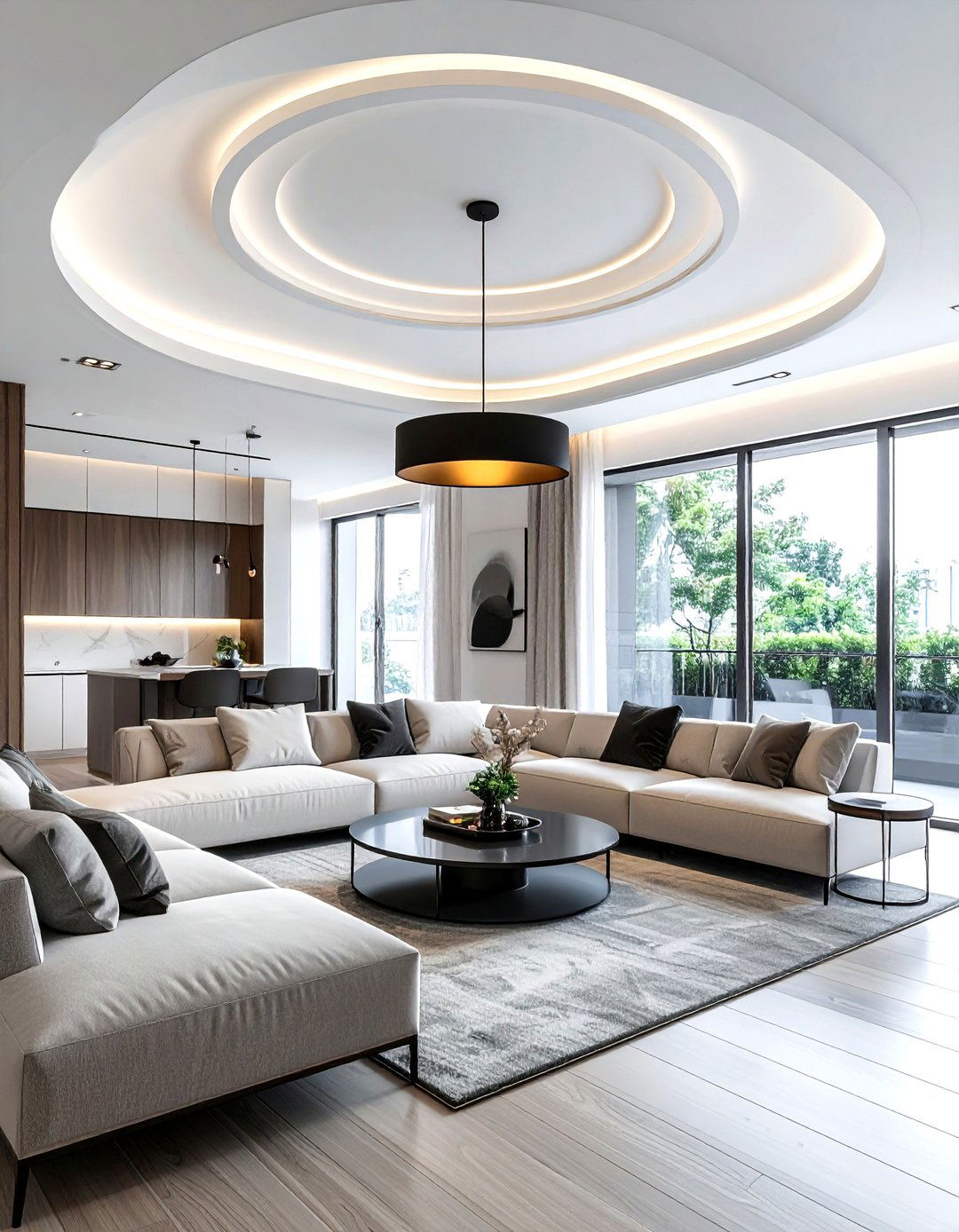 Modern ceiling medallion - 30 living room ceiling medallion ideas