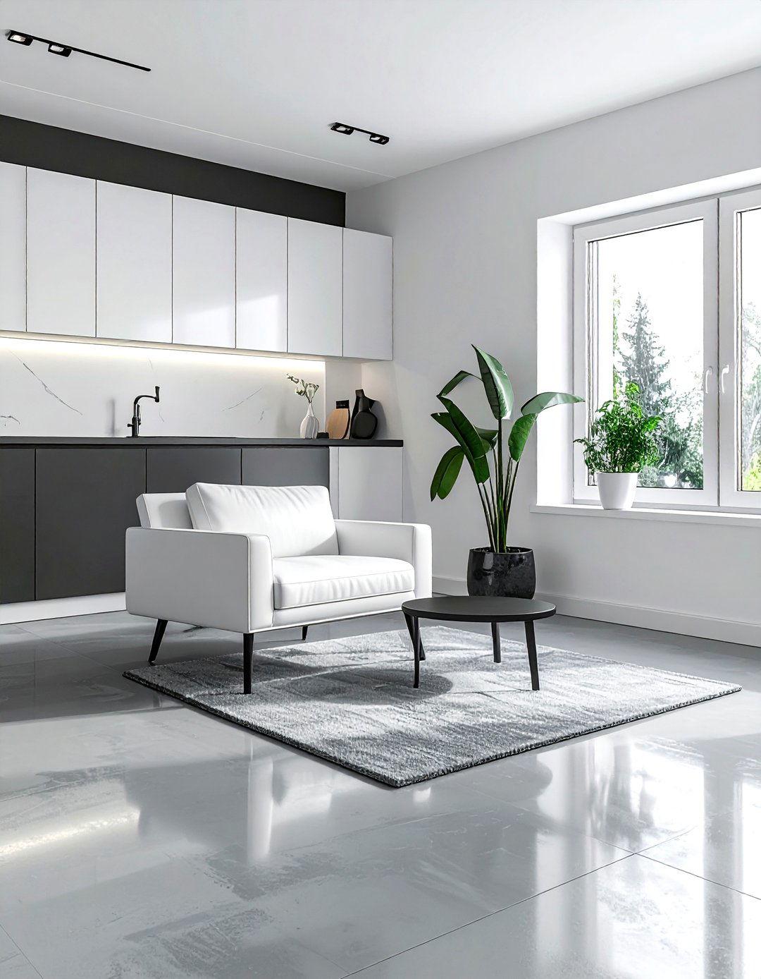 Modern charcoal white living room - 30 charcoal and white living room ideas