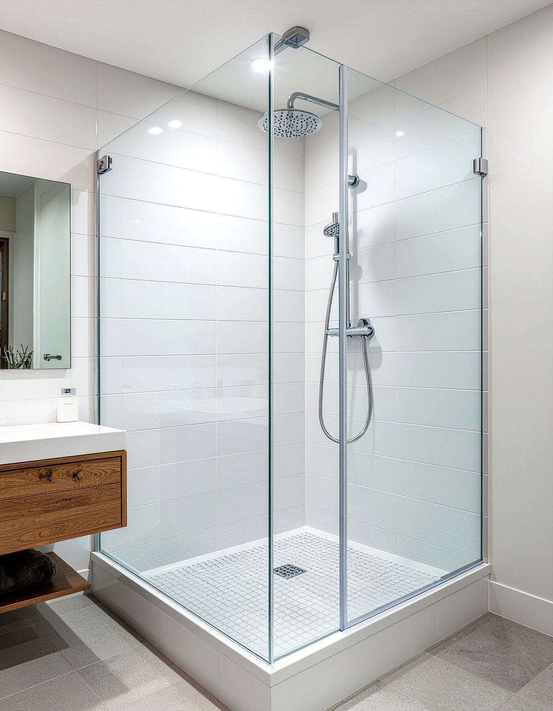 Modern chrome shower head - 30 bathroom fixture accent ideas