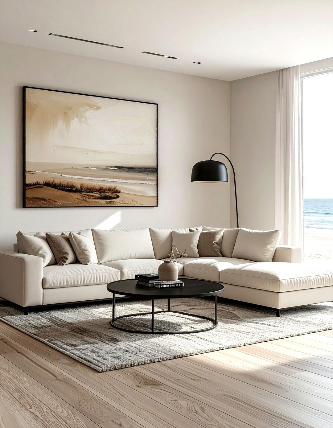 Modern coastal living room - 30 coastal cream living room ideas