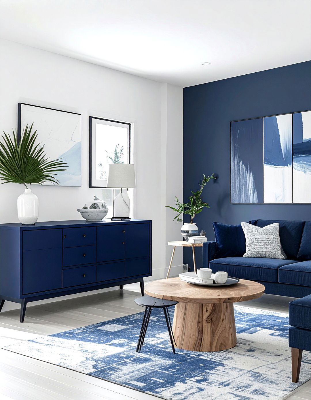 Modern coastal navy furniture - 30 coastal navy living room ideas