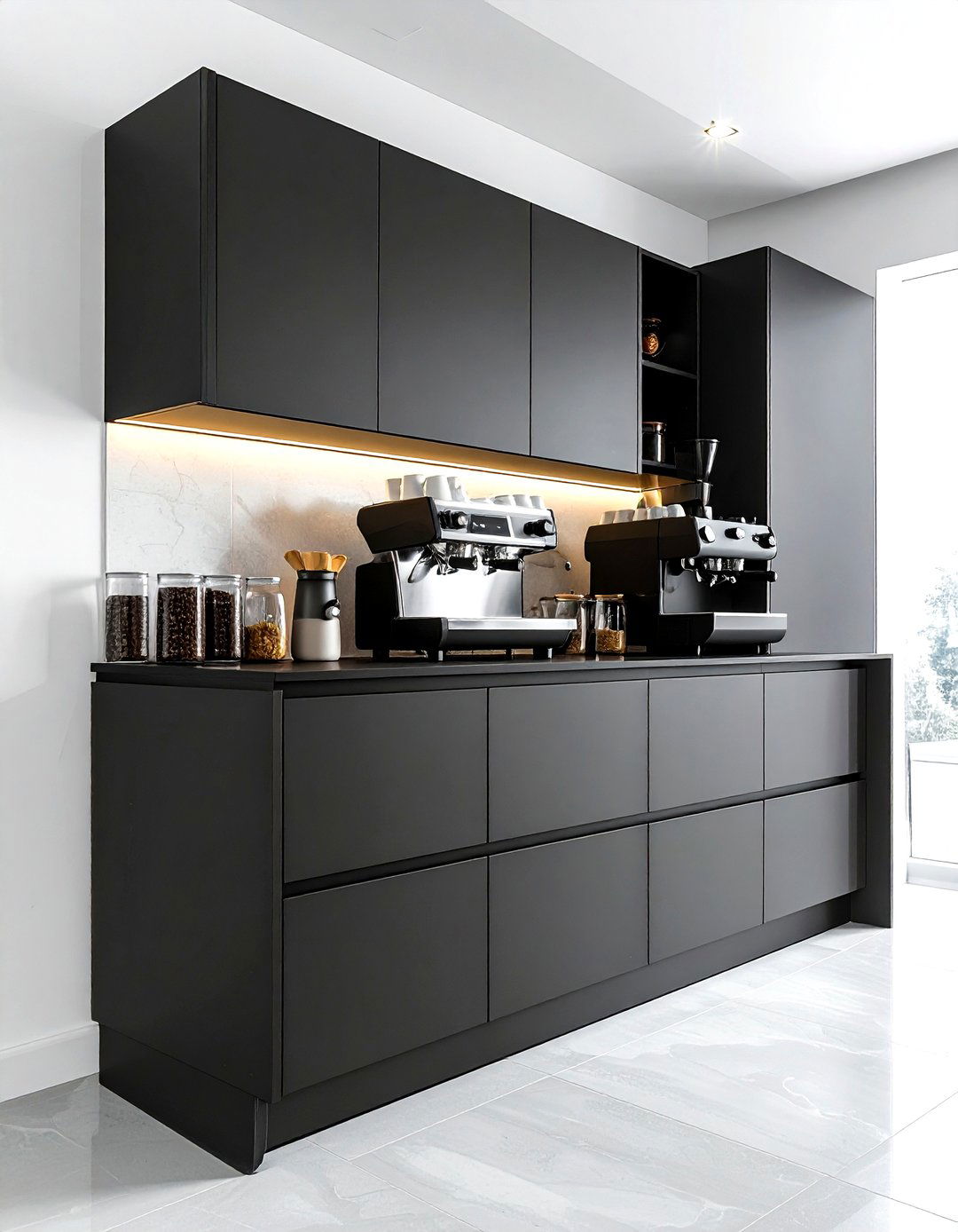 Modern coffee bar cabinet - 30 kitchen dry bar ideas