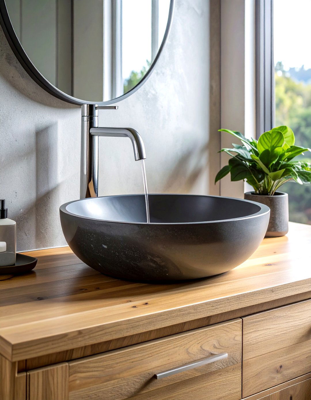Modern concrete vessel sink - 30 concrete sink ideas