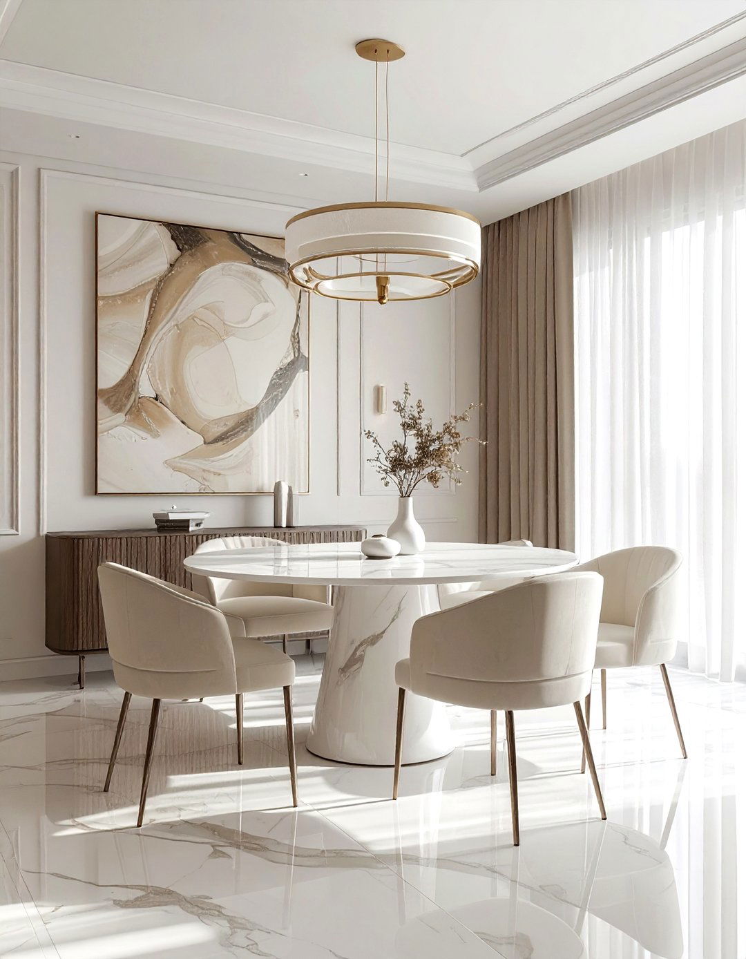 Modern cream and white dining room - 30 cream and white dining room ideas