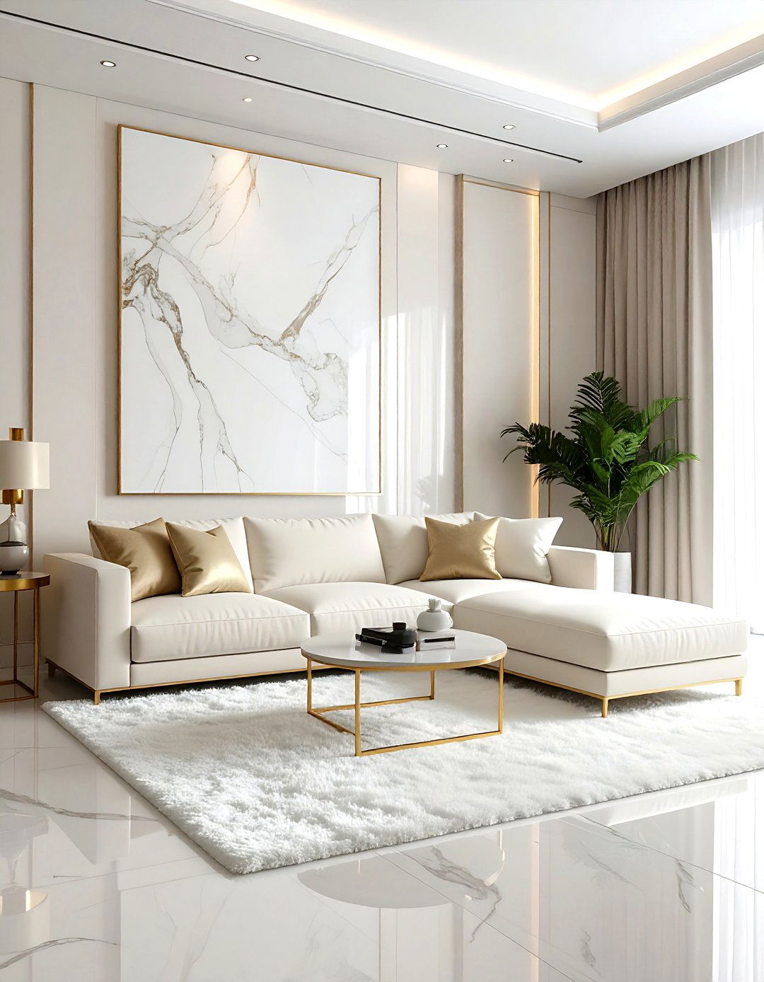 Modern cream and white living room - 30 cream and white living room ideas