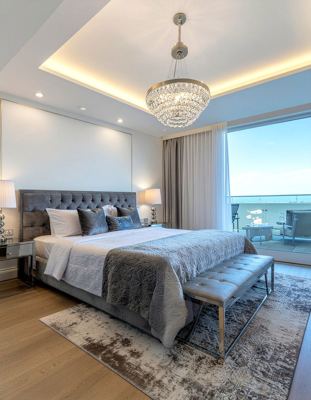 Modern crystal chandelier - 30 bedroom chandeliers