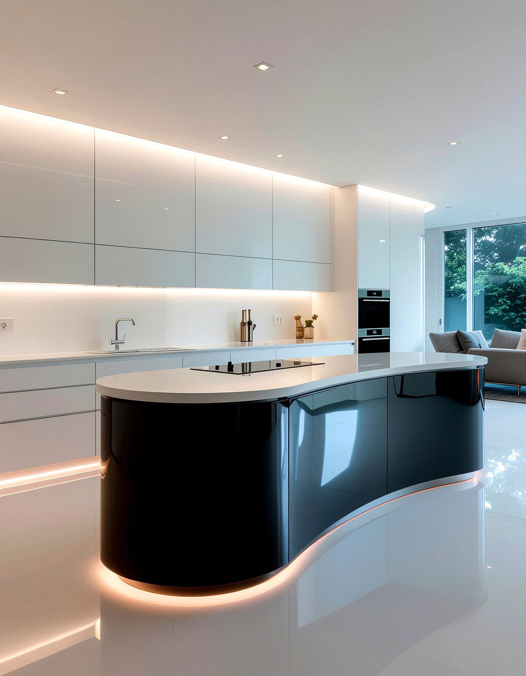 Modern curved island - 30 curved kitchen island ideas