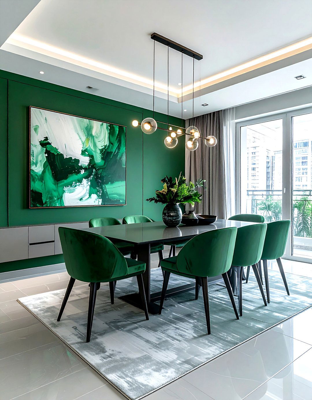 Modern emerald green dining room - 30 emerald dining room ideas
