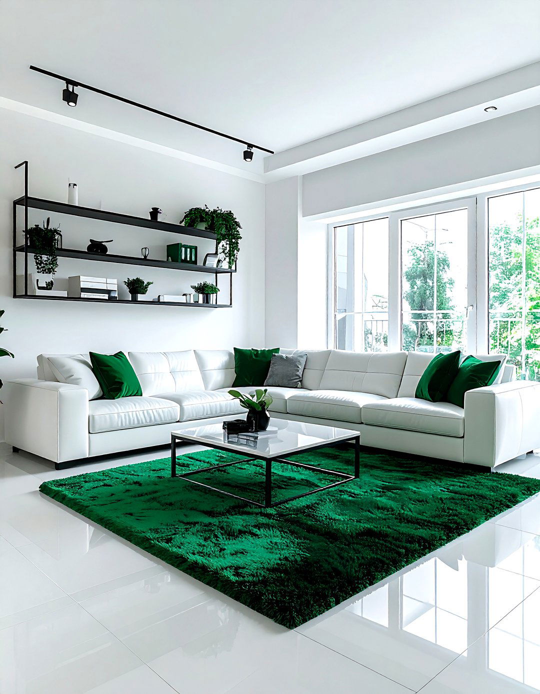 Modern emerald living room - 30 emerald and white living room ideas