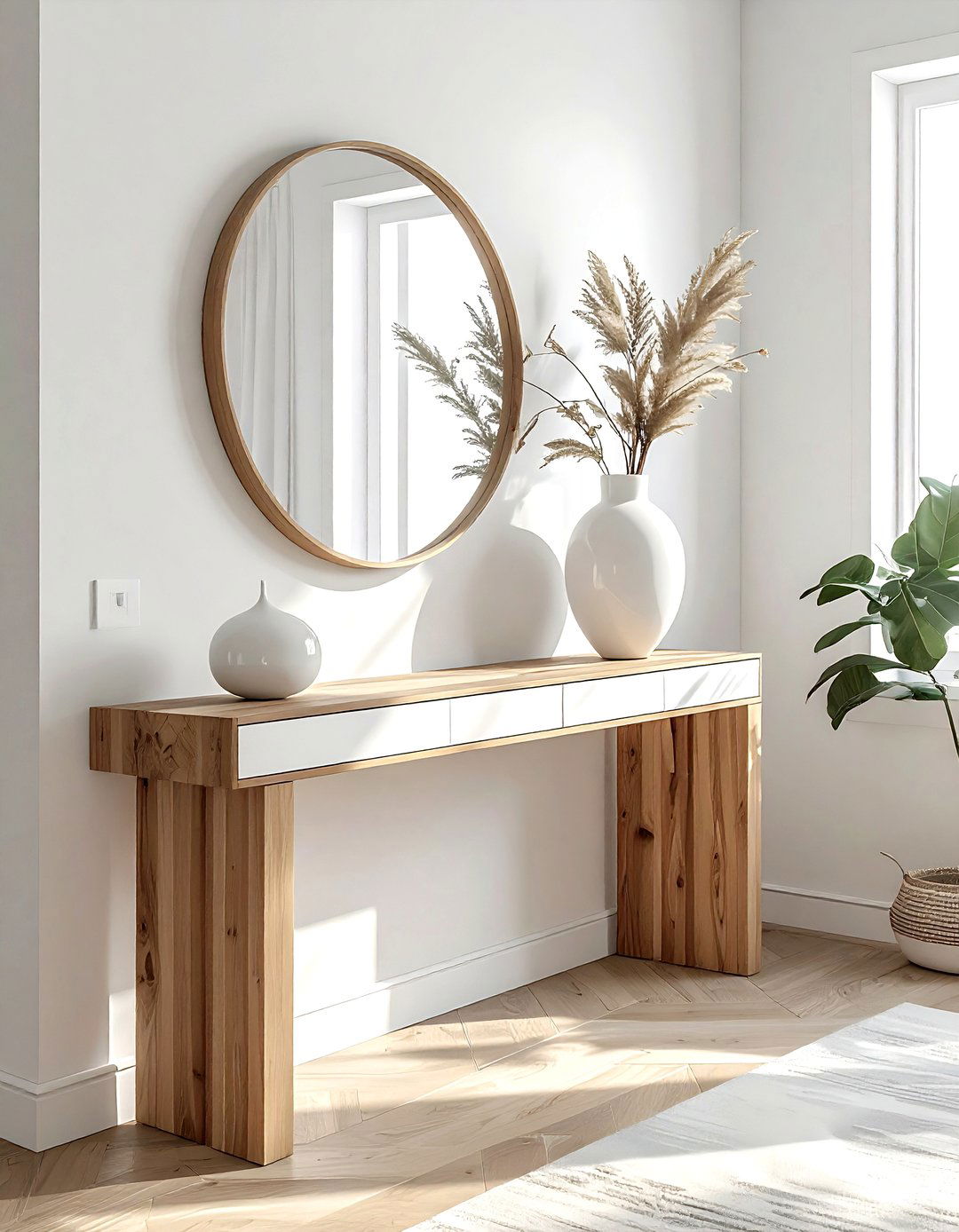 Modern entry console - 30 modern clean decor ideas