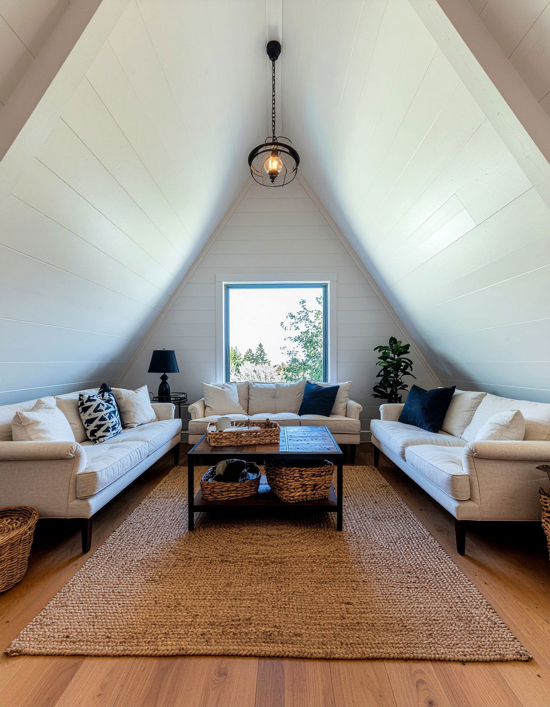 Modern farmhouse A frame living room - 30 living room A-frame ideas