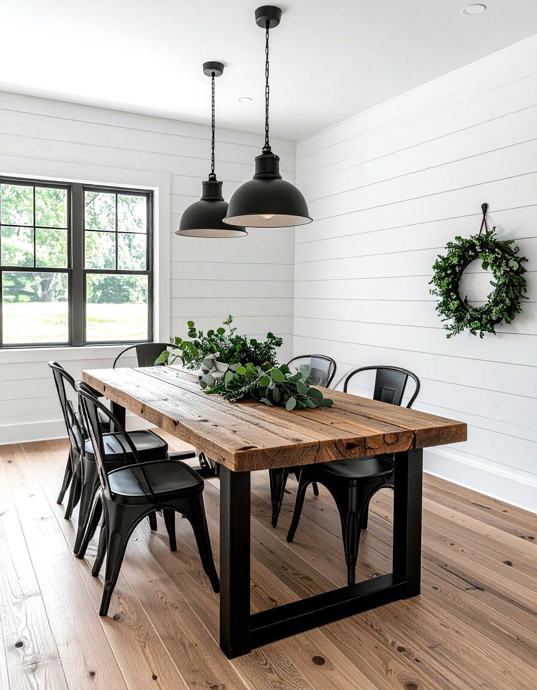 Modern farmhouse dining room - 30 nature-inspired dining room ideas