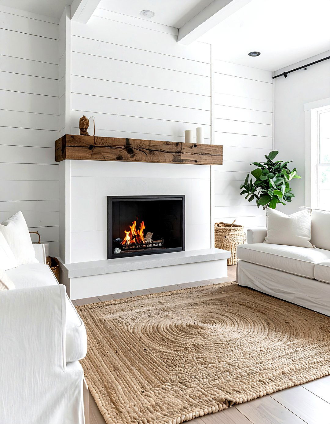 Modern farmhouse fireplace - 30 living room wood burning fireplace ideas