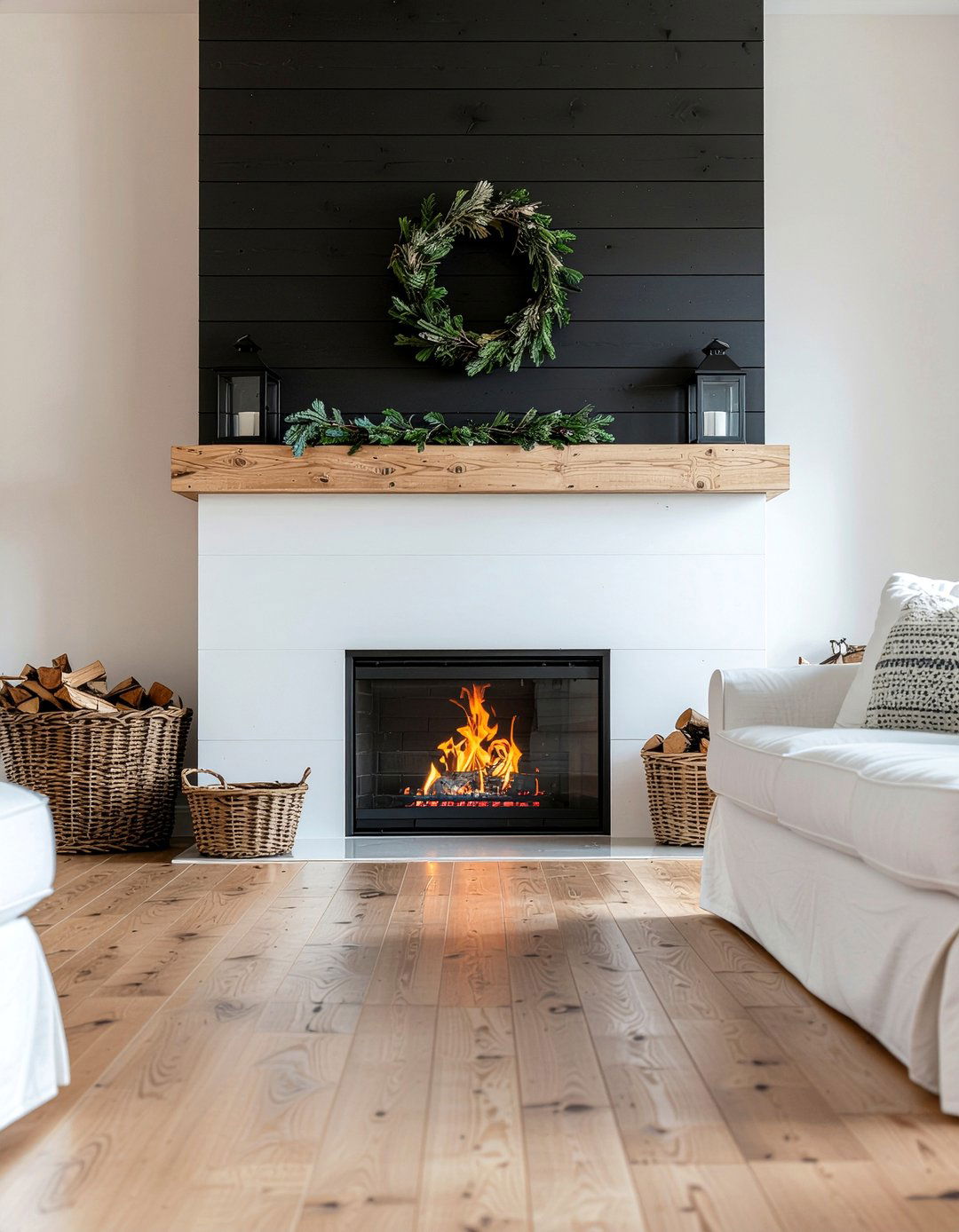 Modern farmhouse fireplace - 30 living room modern fireplace ideas