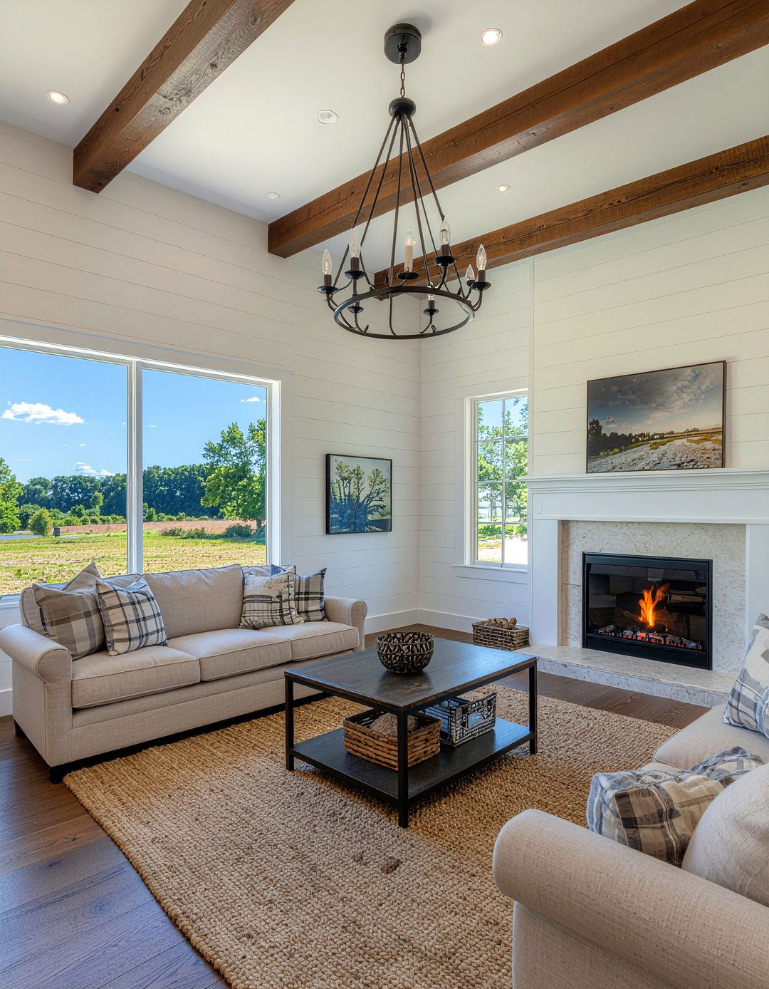 Modern farmhouse great room - 30 great room ideas