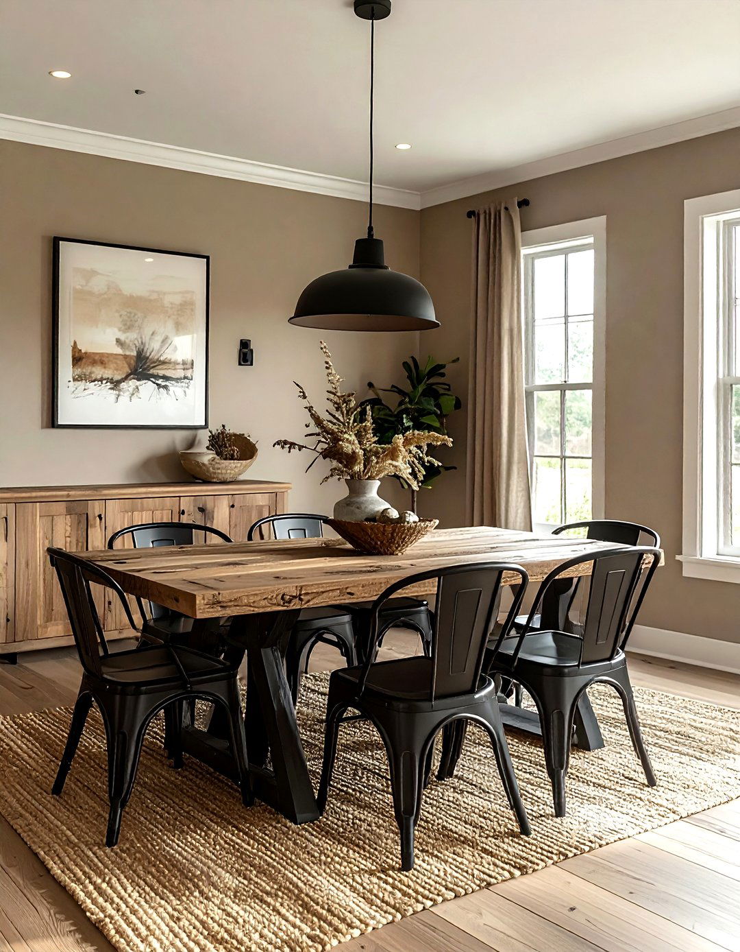 Modern farmhouse greige dining room - 30 greige dining room ideas