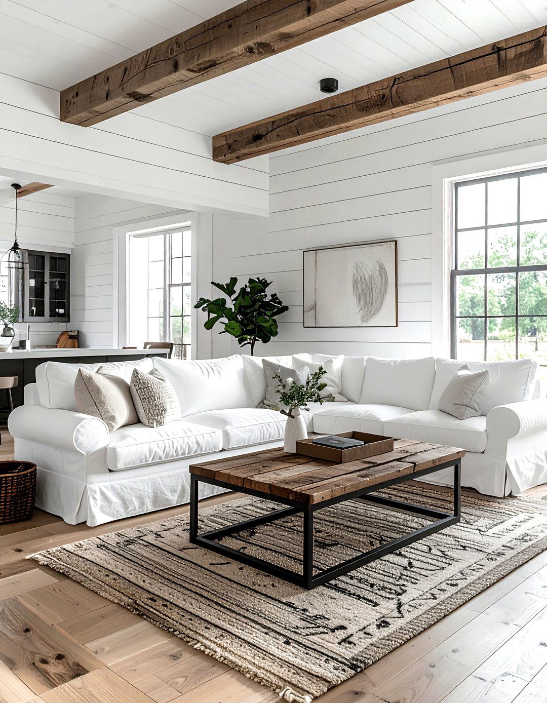 Modern farmhouse living room - 30 living room layout ideas