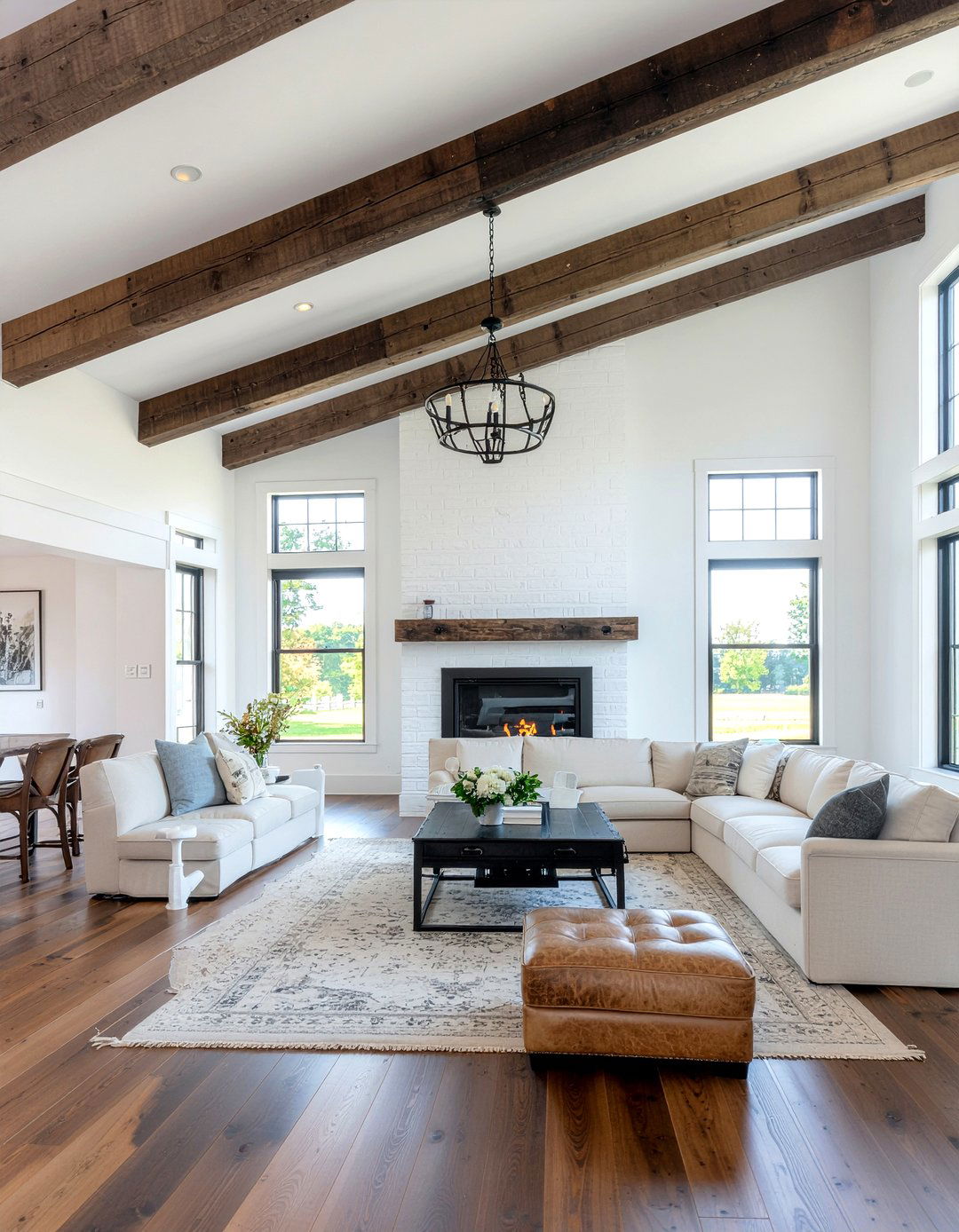 Modern farmhouse living room - 30 model home living room ideas