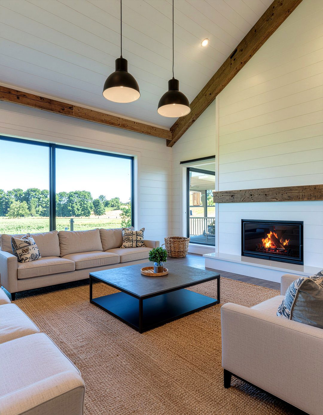 Modern farmhouse living room - 30 off-white living room ideas