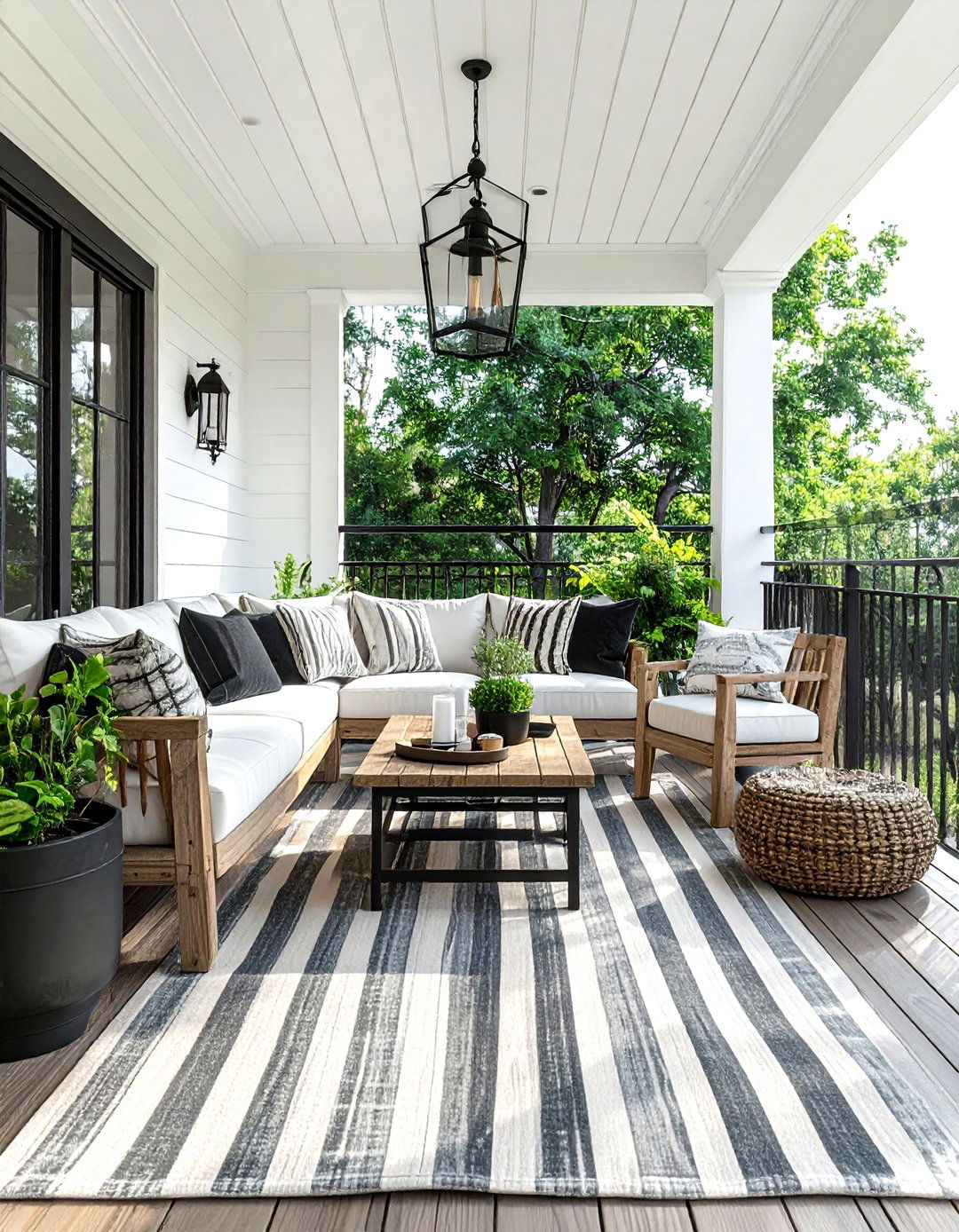 Modern farmhouse living room balcony - 30 living room with balcony ideas