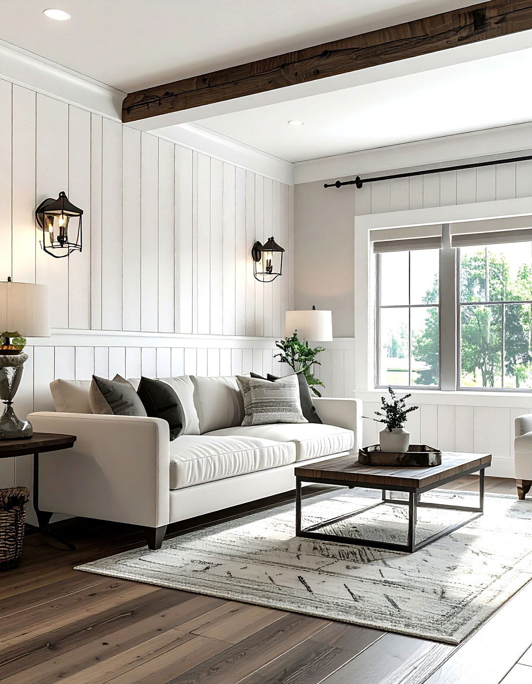 Modern farmhouse living room chair rail - 30 living room chair rail ideas