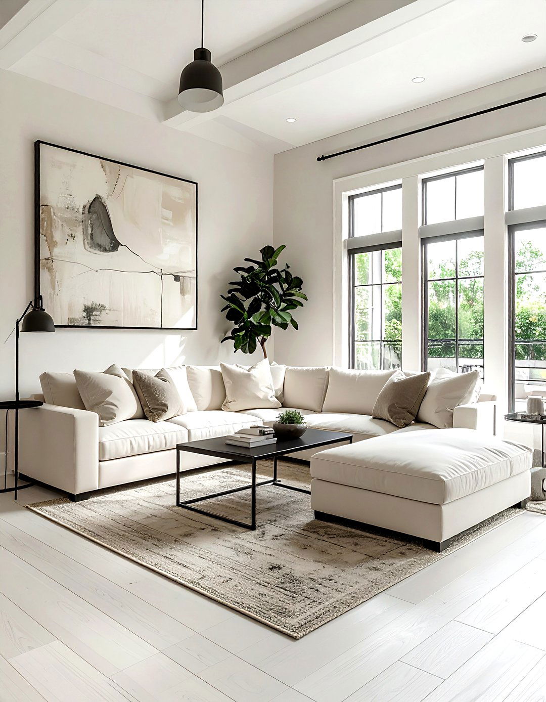 Modern farmhouse living room cream - 30 farmhouse cream living room ideas