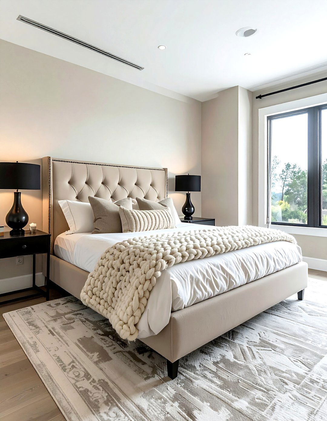 Modern farmhouse master bedroom - 30 farmhouse beige bedroom ideas