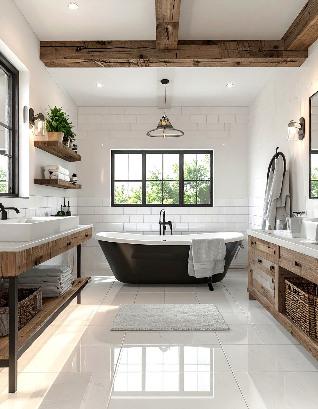 30 Oversized Tile Bathroom Ideas for a Modern, Spa-Like Feel