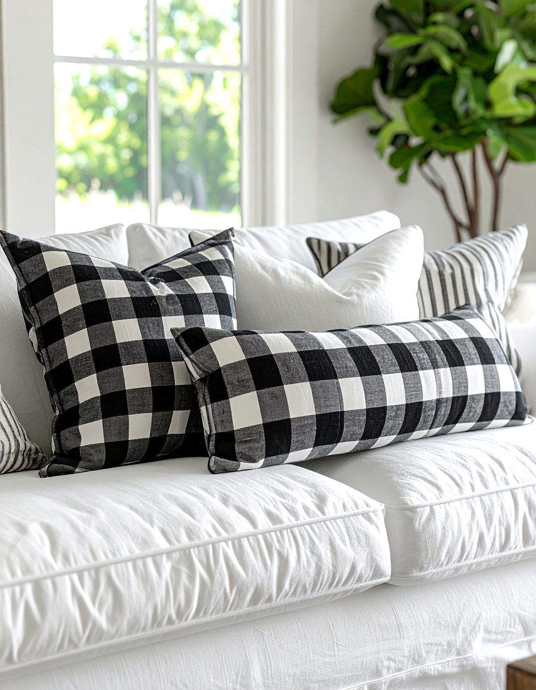 Modern farmhouse pillow set - 30 pillow styling ideas