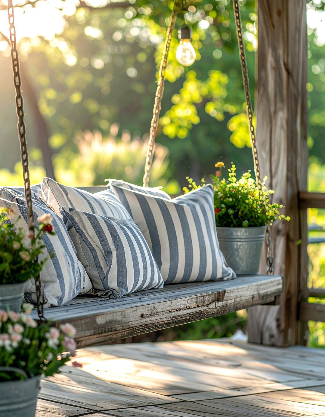 Modern farmhouse stripes - 30 outdoor pillow ideas