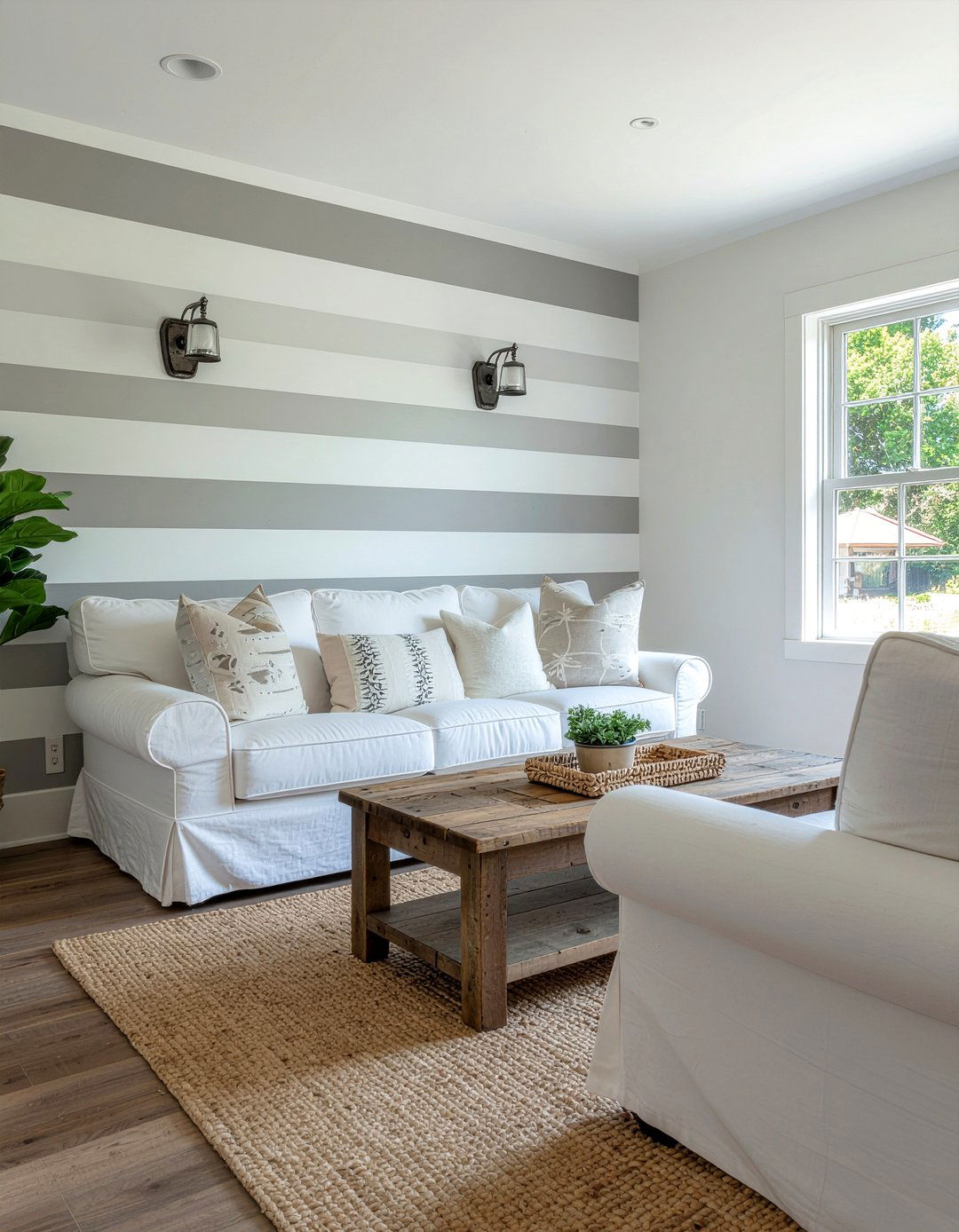 Modern farmhouse wall stencil - 30 living room wall stencils