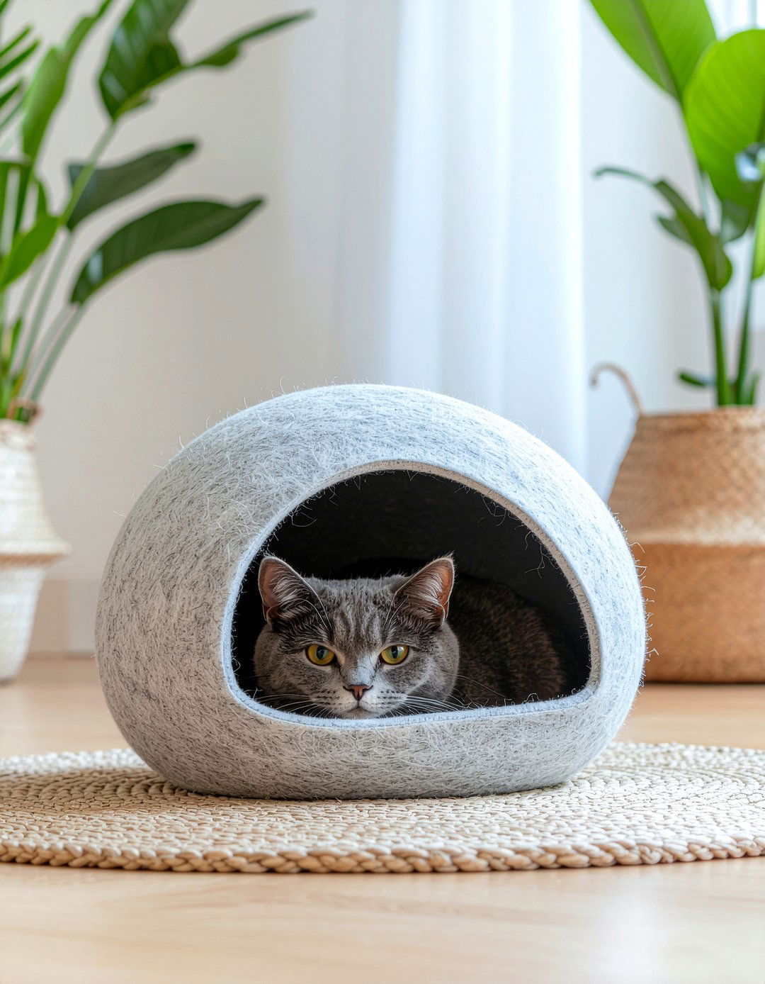 Modern felt cat cave - 30 pet bed ideas