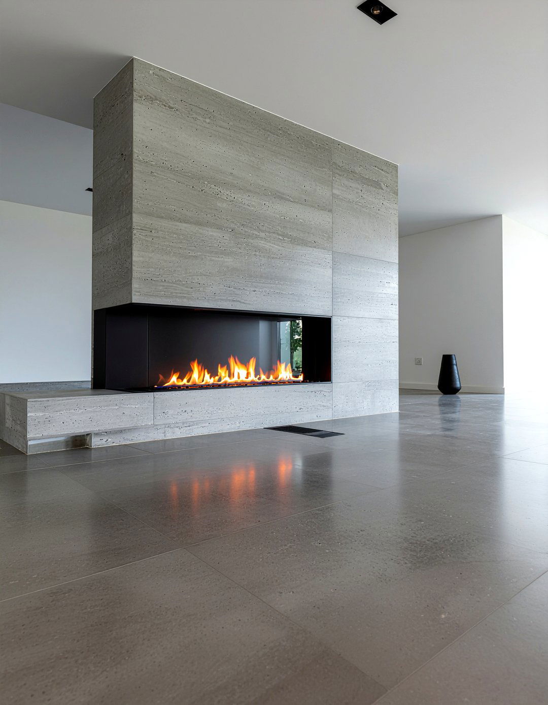 Modern fireplace - 30 minimalist living room ideas