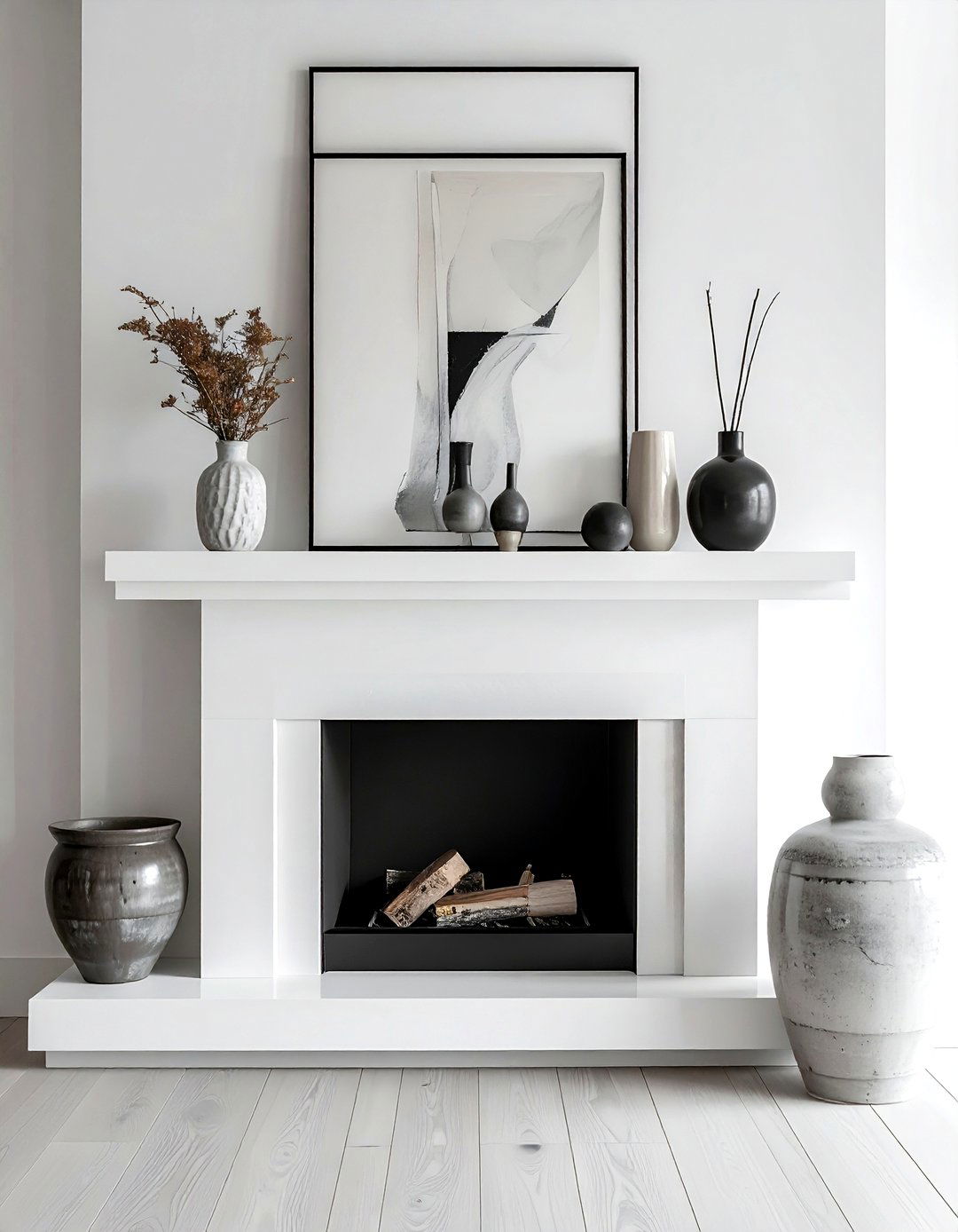 Modern fireplace mantel - 30 home styling ideas