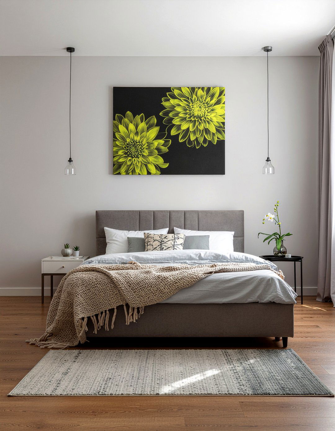 Modern floral abstract - 30 floral themed bedroom ideas