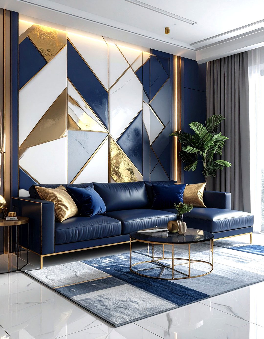 Modern geometric wallpaper - 30 living room wallpapers