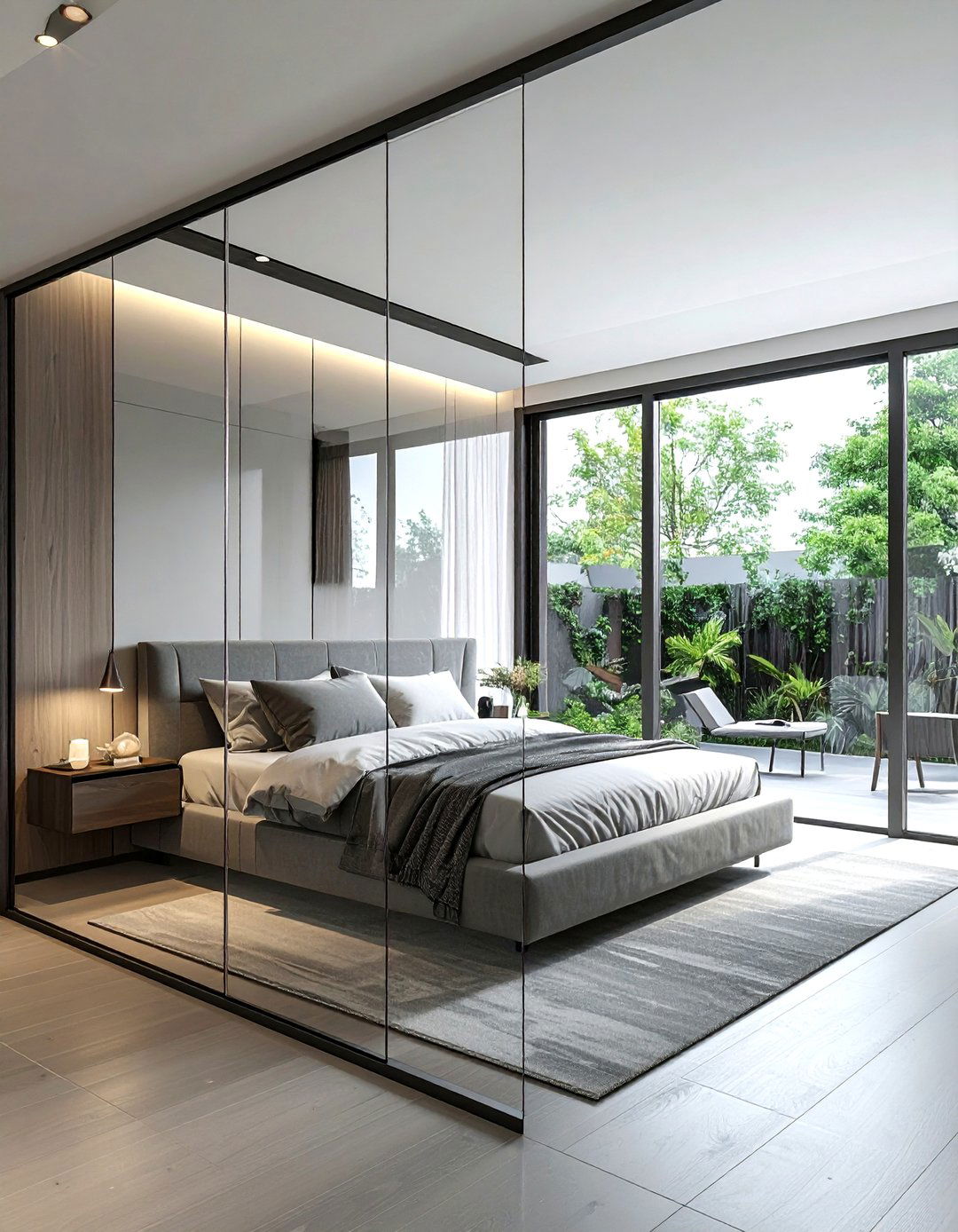 Modern glass bedroom walls - 30 bright bedroom ideas