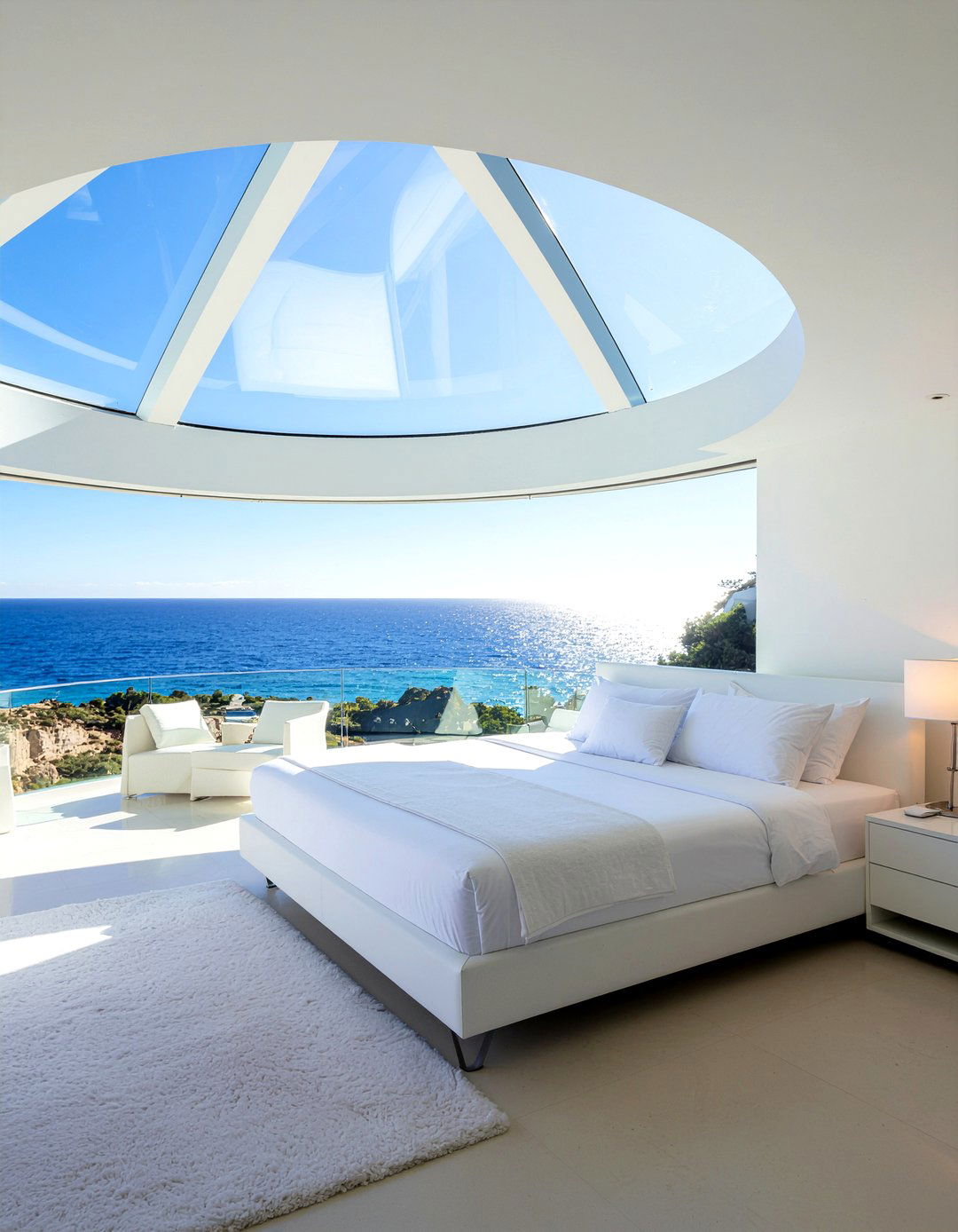 Modern glass dome - 30 underwater bedroom ideas