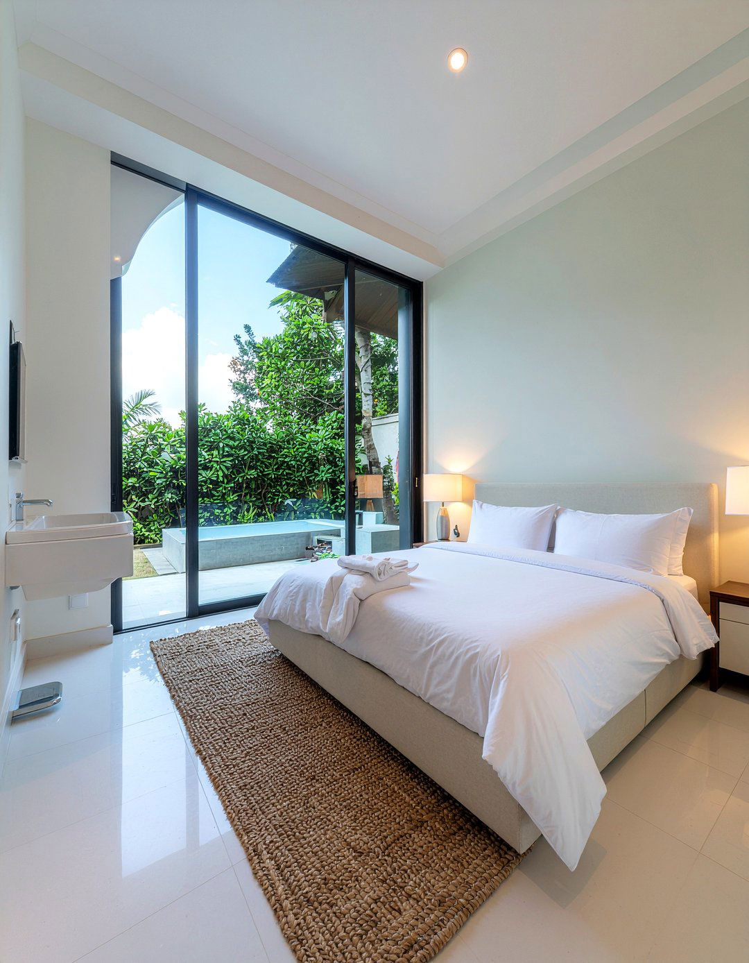 Modern glass ensuite layout - 30 glass bathroom ideas