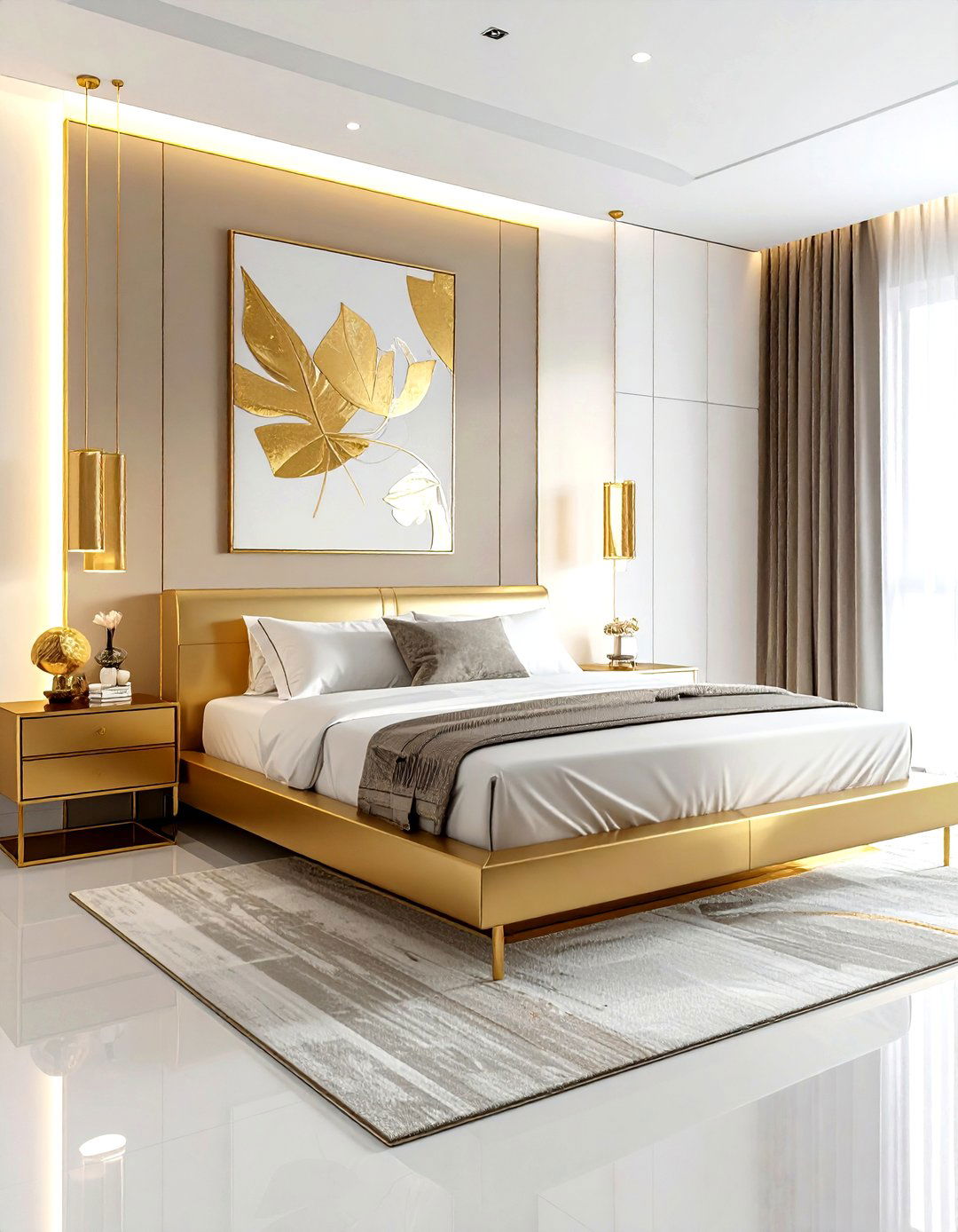 Modern gold bedroom - 30 gold bedroom ideas
