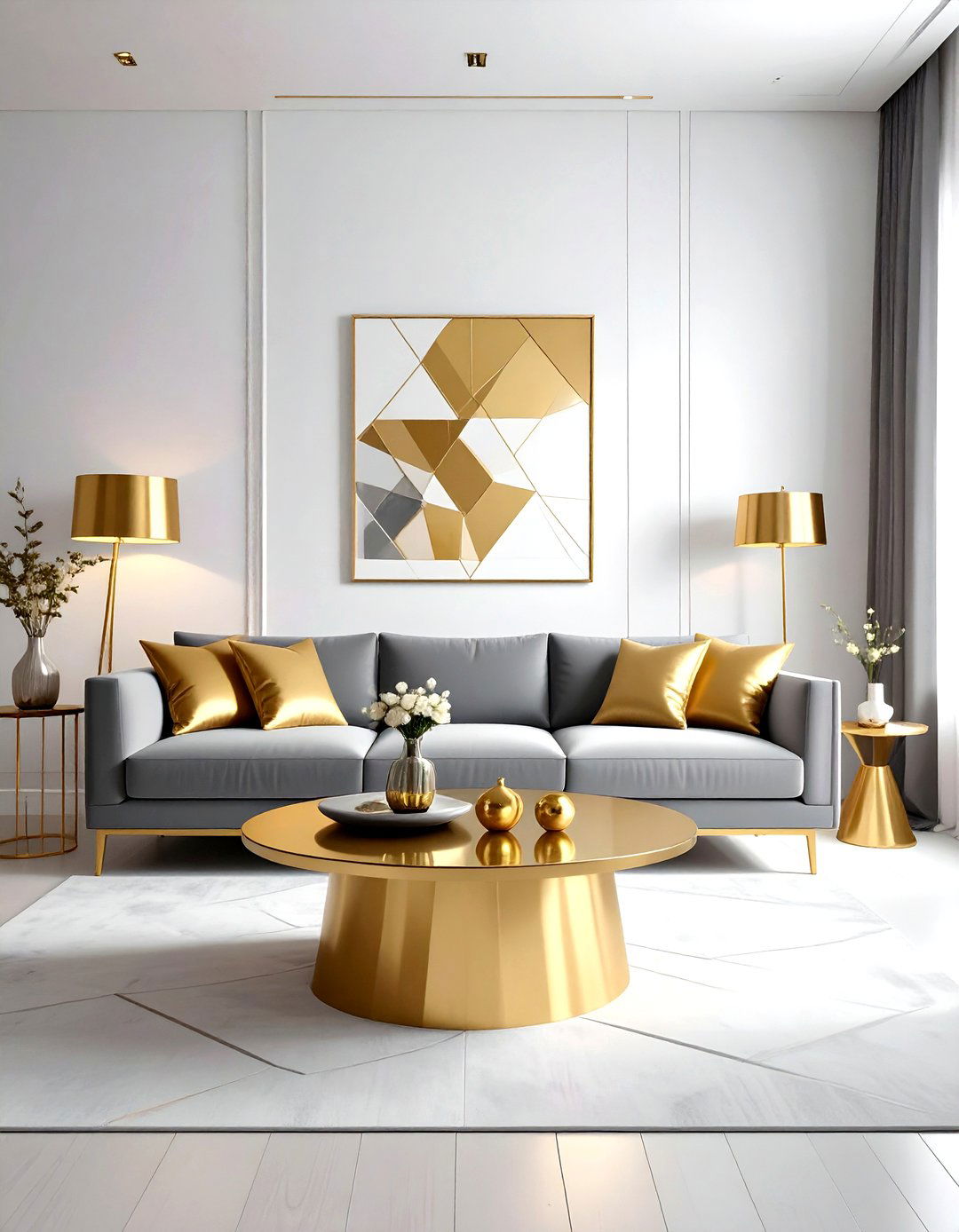 Modern gold living room - 30 gold living room decor ideas