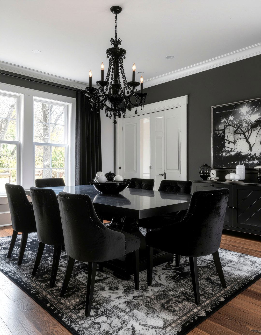 Modern gothic dining room - 30 dining room style mixing ideas