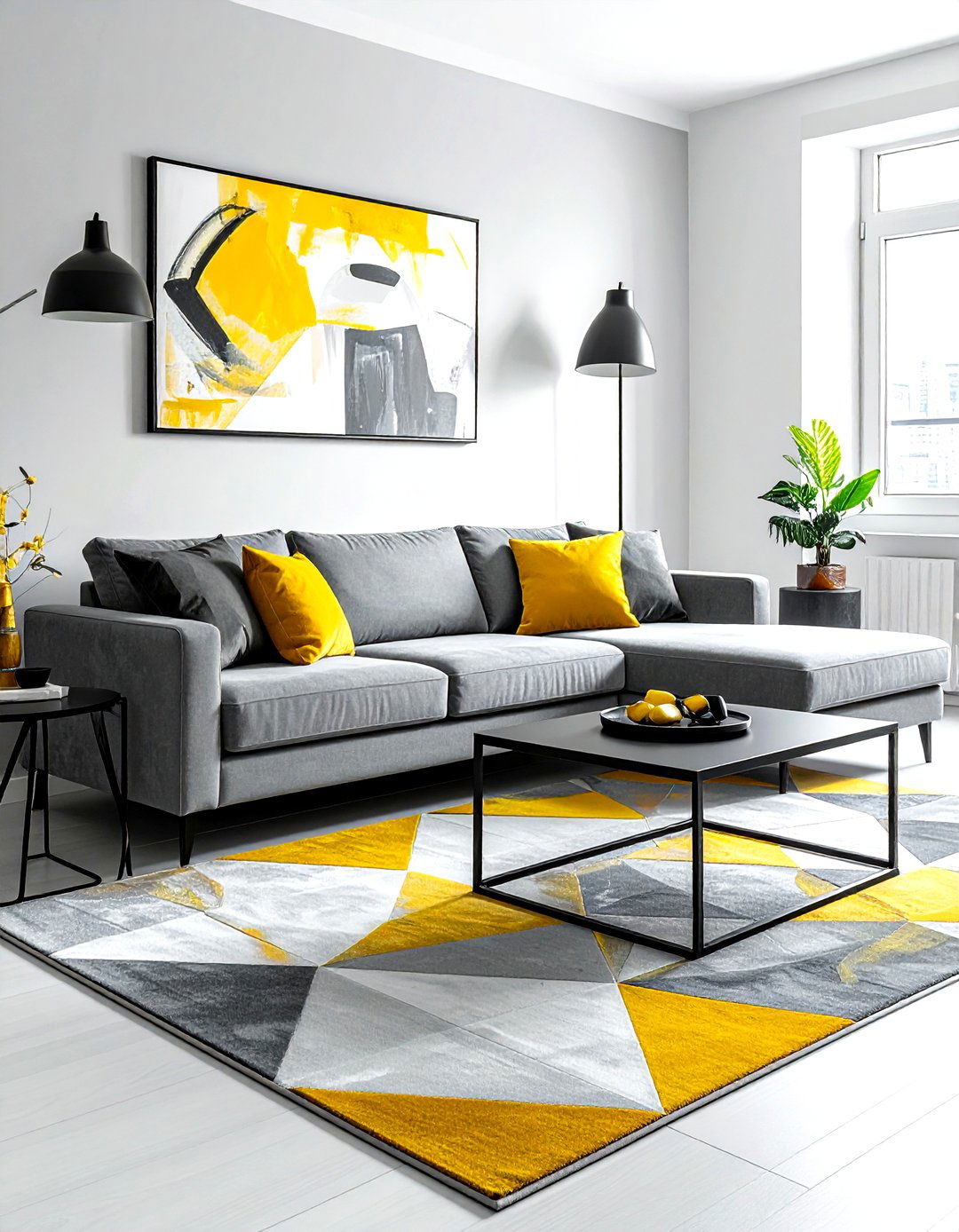 Modern gray and yellow living room - 30 gray and yellow living room ideas