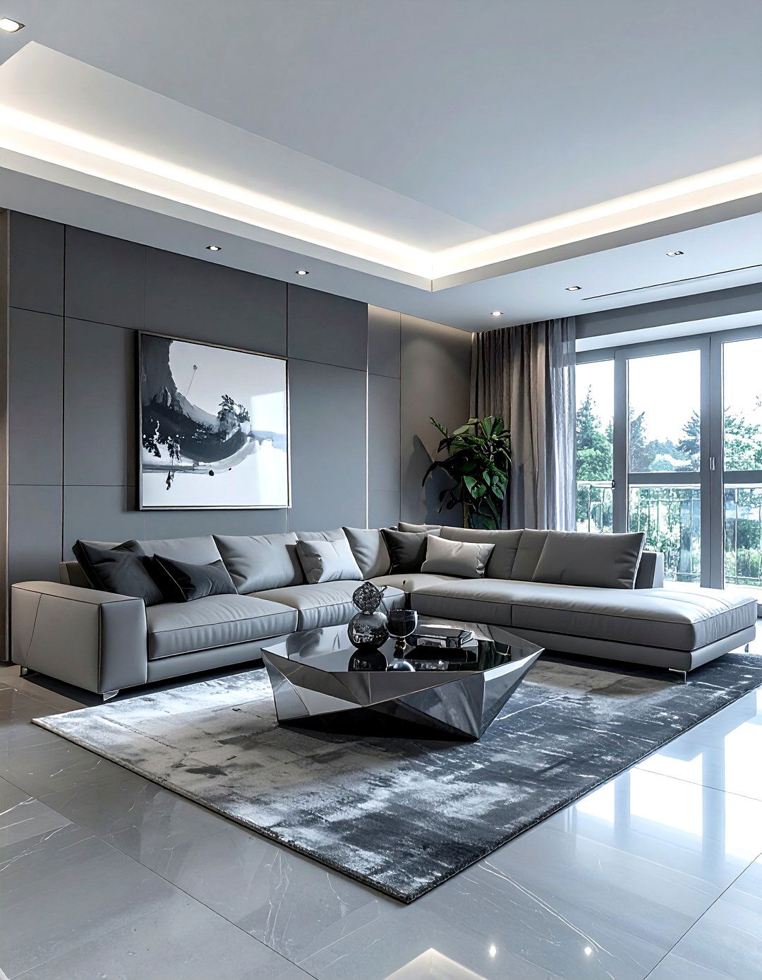 Modern gray living room - 30 minimalist gray living room ideas
