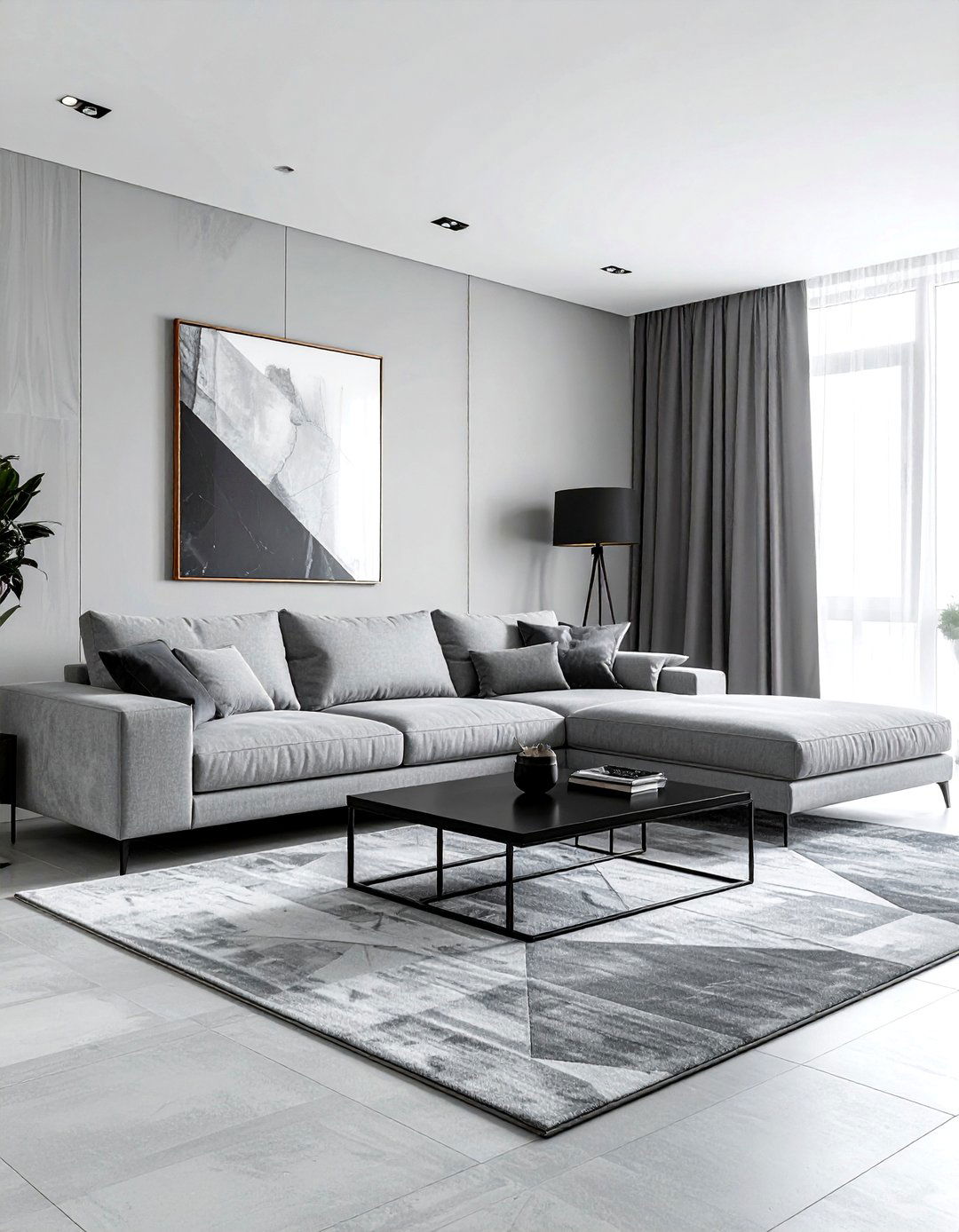 Modern gray sectional living room - 30 contemporary gray living room ideas