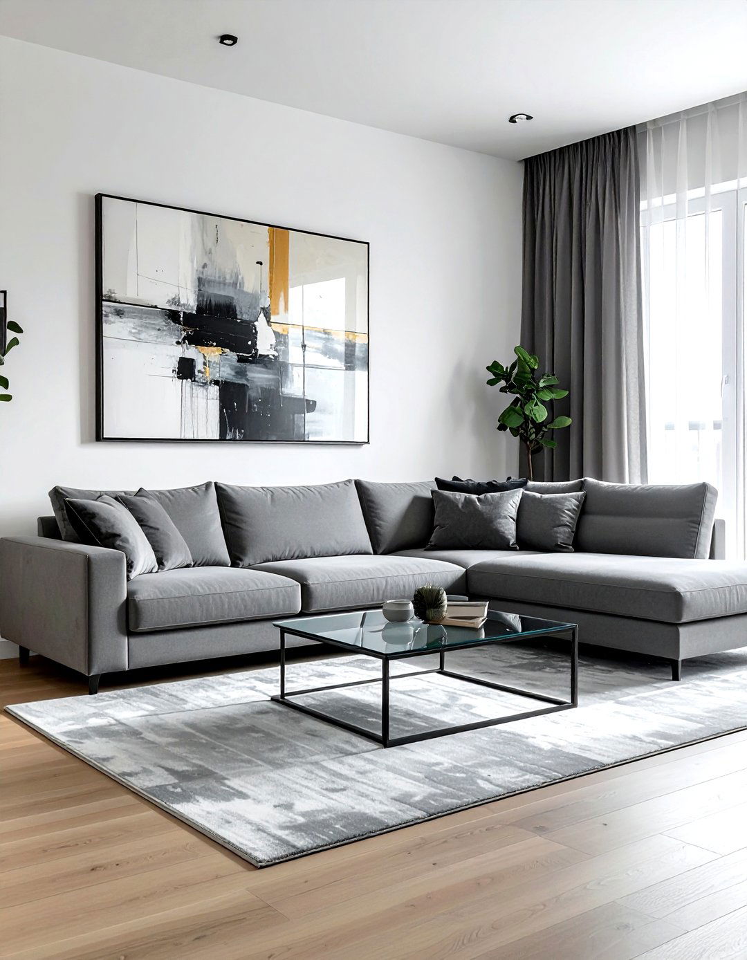 Modern gray track arm sofa - 30 living room track arm sofa ideas
