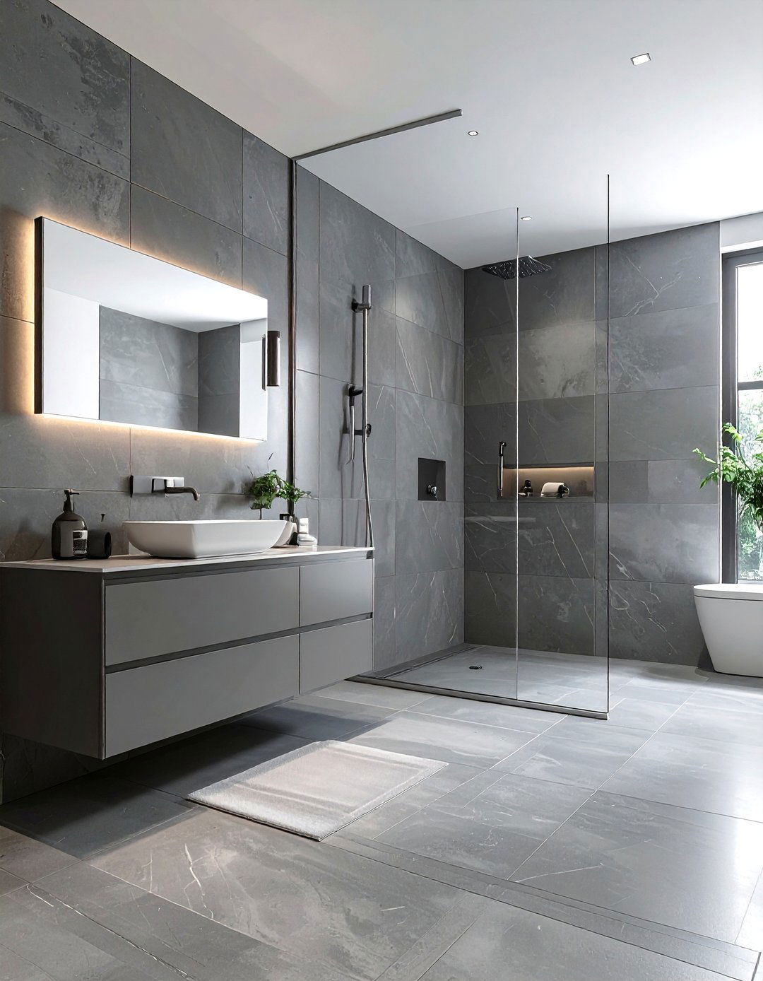 Modern grey bathroom - 30 grey bathroom decor ideas