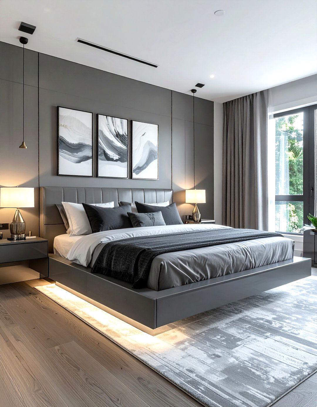 Modern grey bedroom - 30 grey bedroom design ideas
