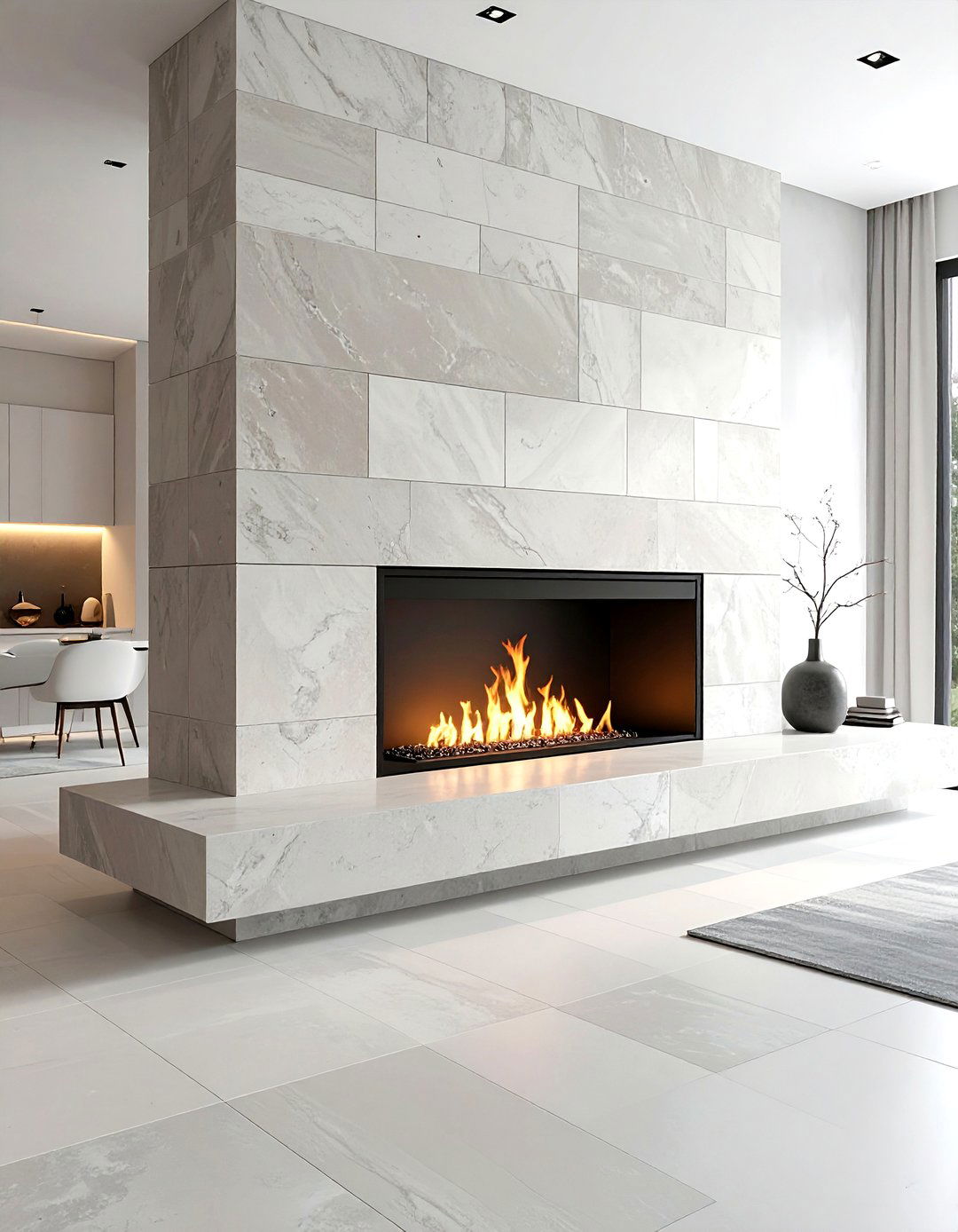 Modern indoor fireplace - 30 luxury home decor ideas