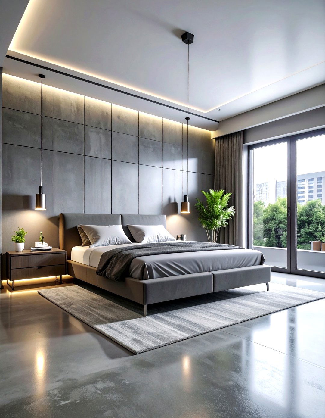 Modern industrial bedroom - 30 industrial grey bedroom ideas